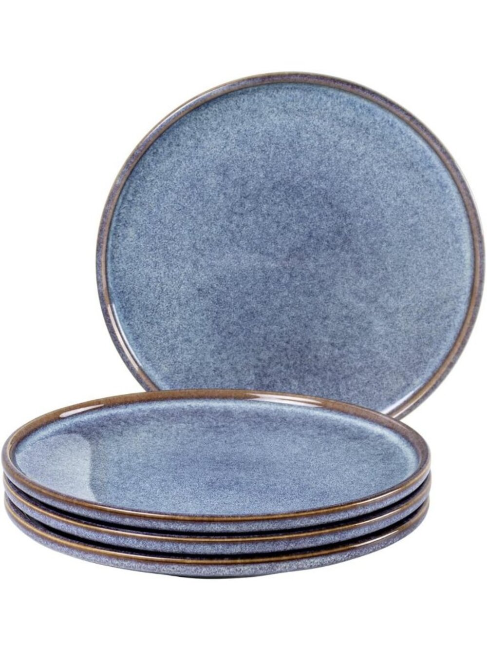 Set of 4 Ceramic Salad Plates - 8 Inch Reactive Glaze Dinnerware, Stylish